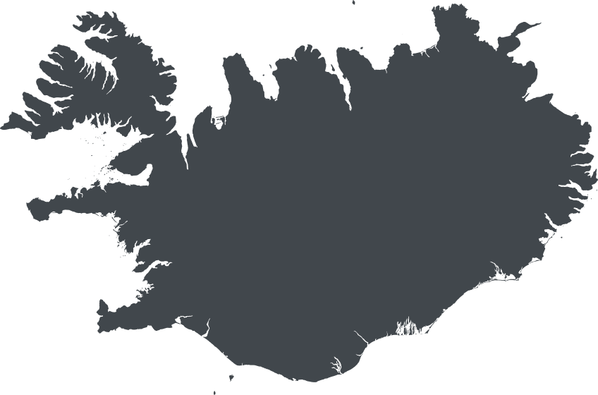 A map of Iceland.