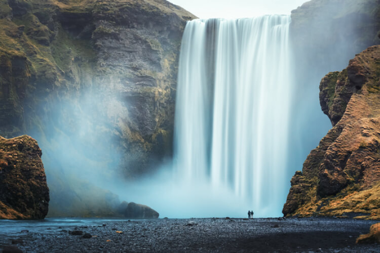 Skogafoss Waterfall is one of the many breathtaking waterfalls in Iceland.