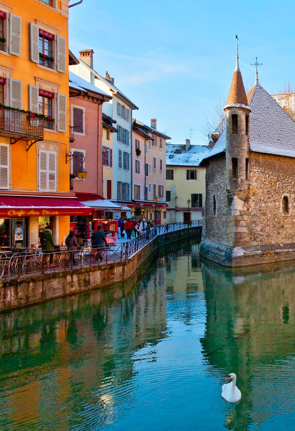 Chamonix is a romantic little town with a river passing through it.