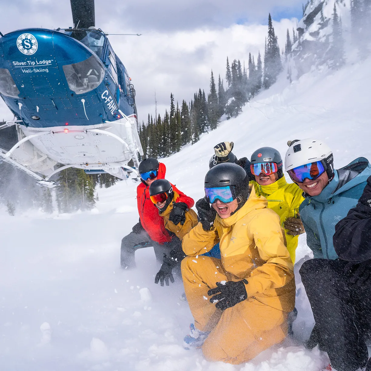 Team heli-skiing retreat in British Columbia, Canada