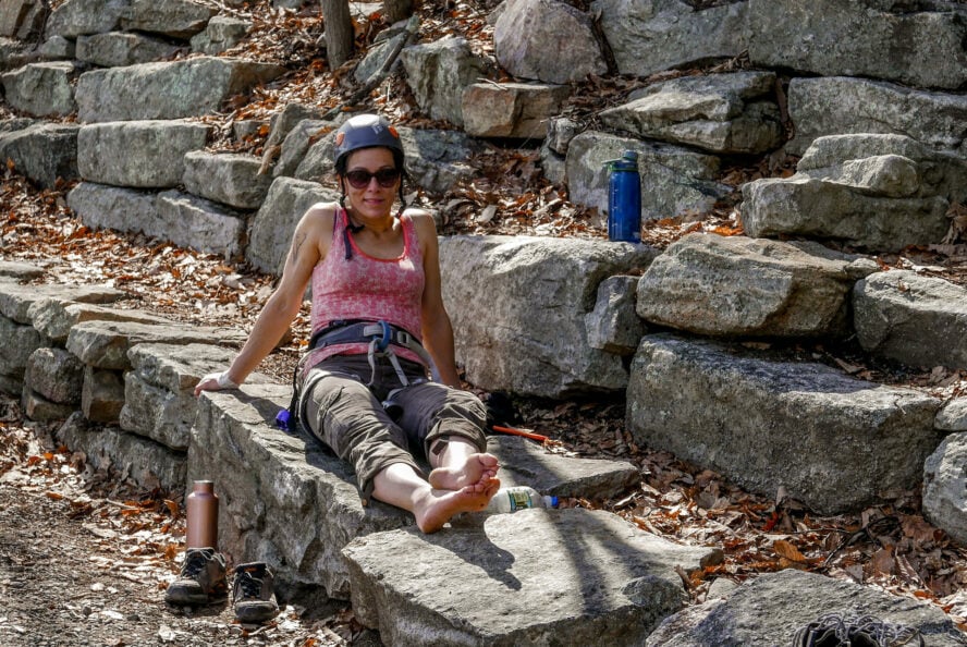 My new friend Alex resting after some intense climbing.