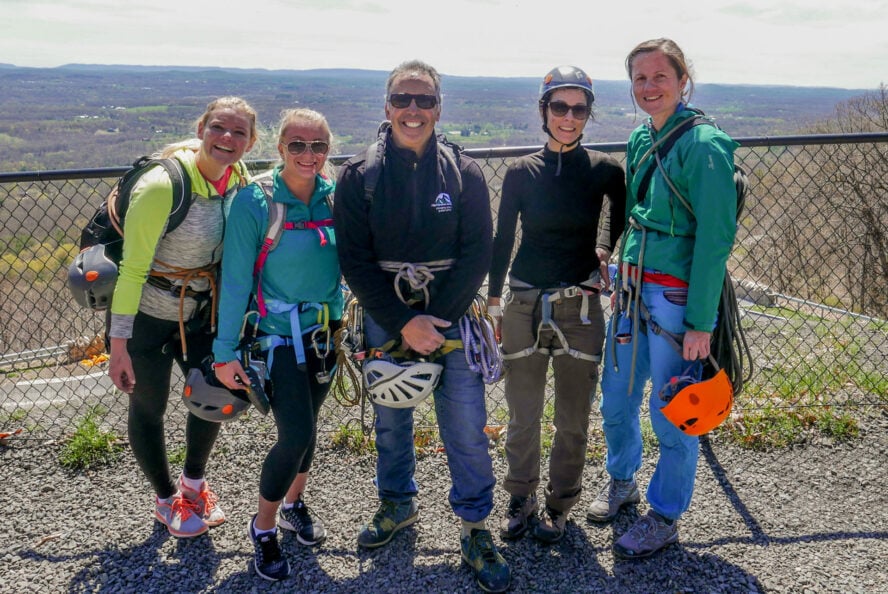 Our women's climbing class group. Rob is one of us now.