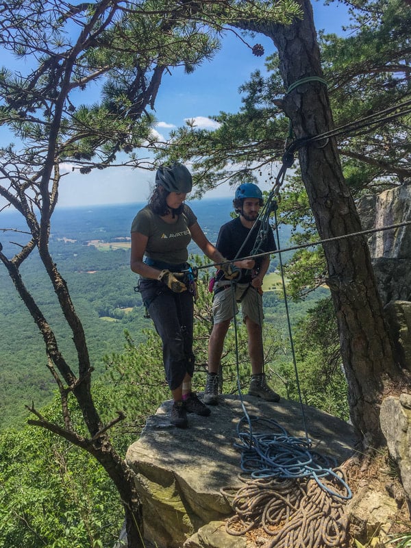 rock climbing at pilot mountain