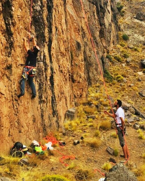 Rock climbing in the Atlas Mountains