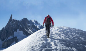 Backcountry skier in Courmayeur