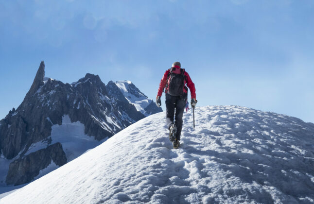 Backcountry skier in Courmayeur