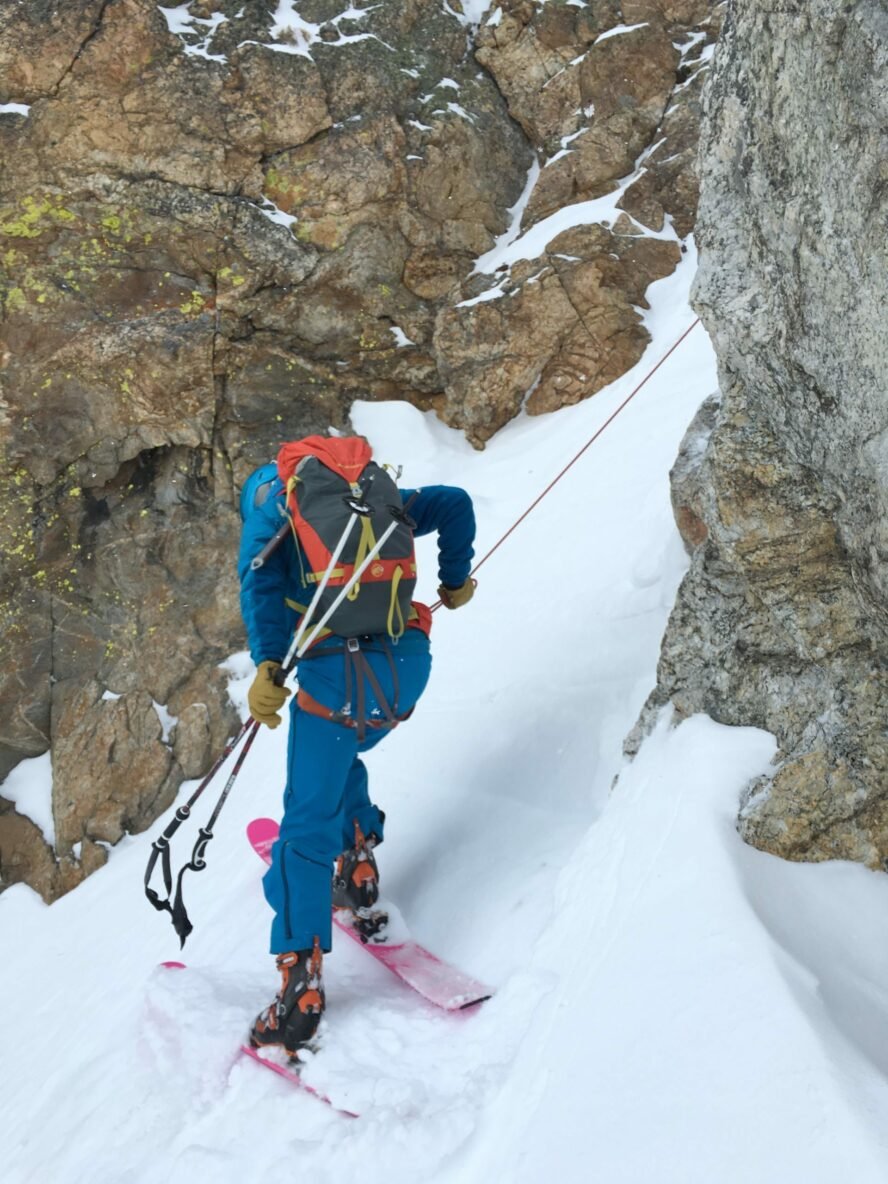 Rappelling down