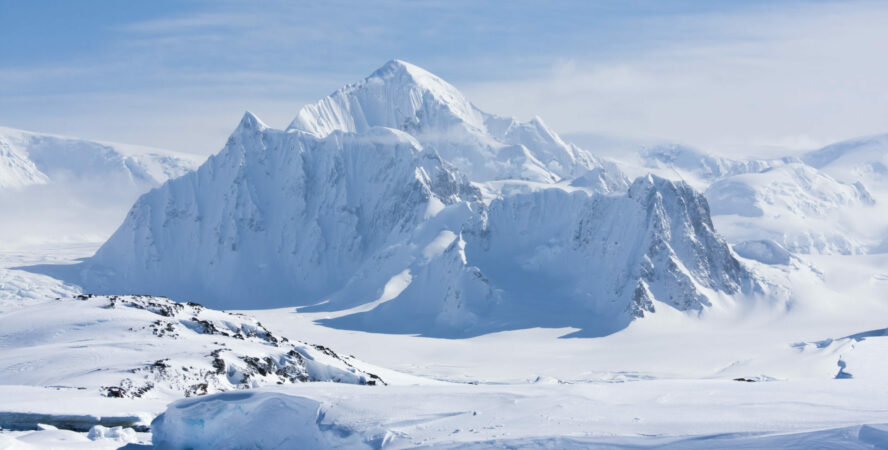 Snow covered Antarctic peak