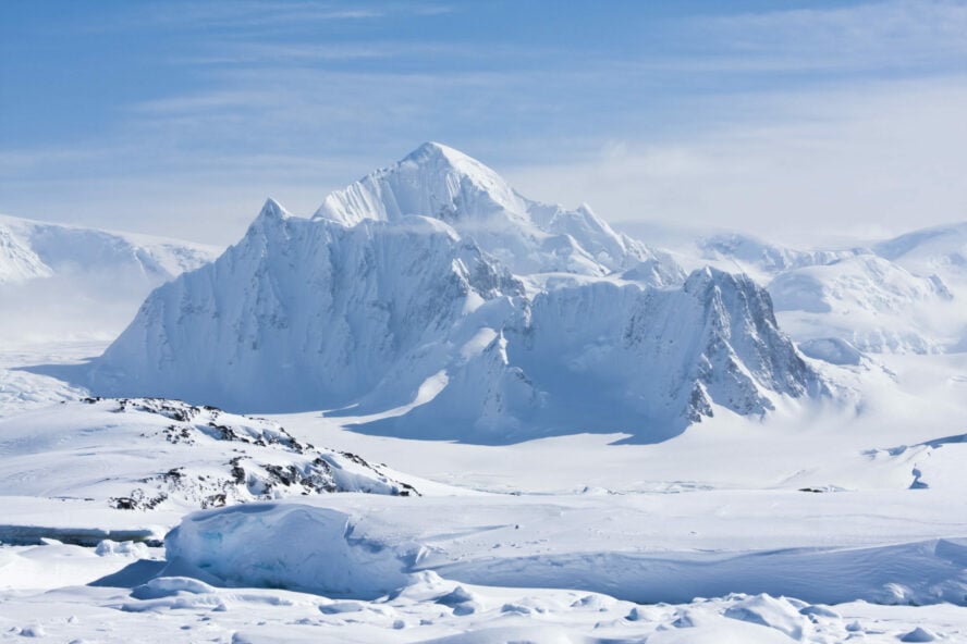 Snow covered Antarctic peak