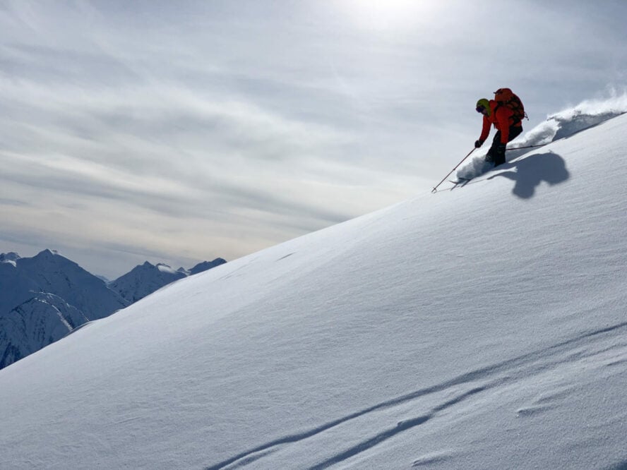 Superb powder skiing