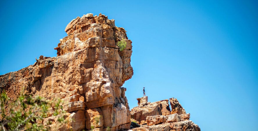 Dude taking in the view in Rocklands, South Africa