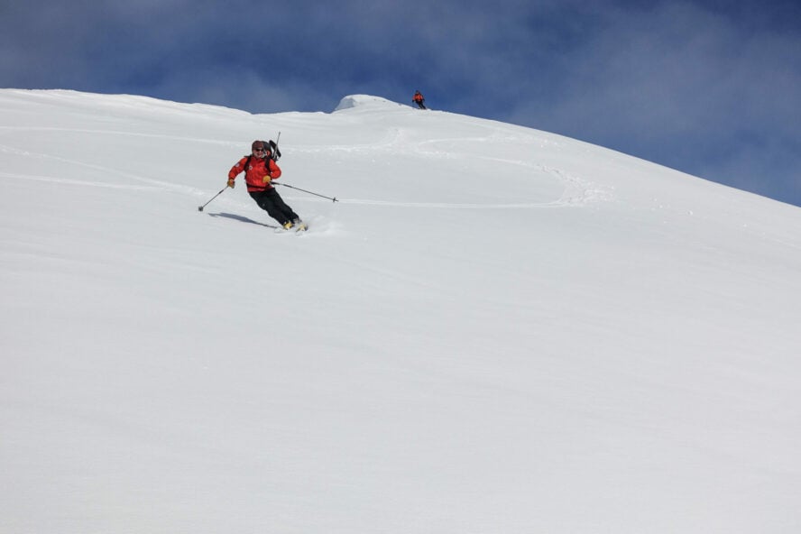 Cruising down some epic pow in Svalbard