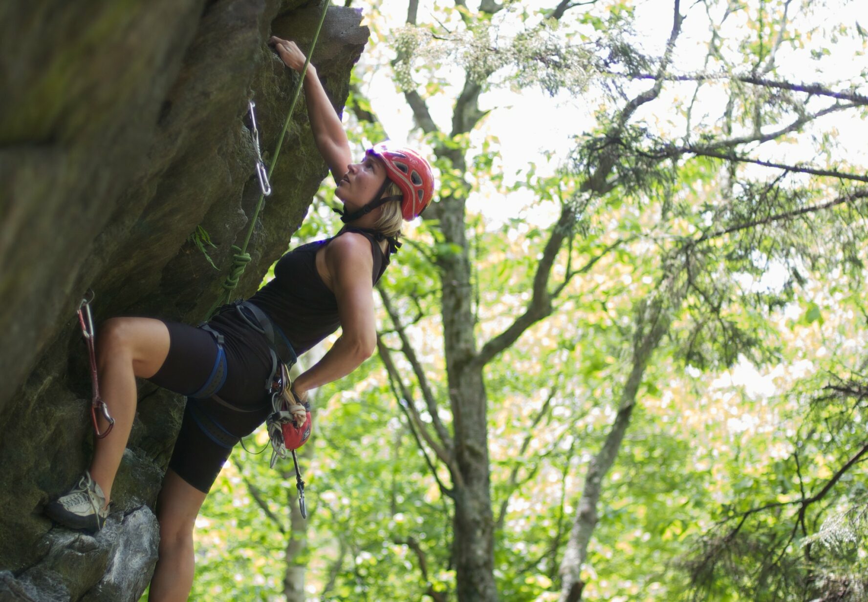 Rumney climbing