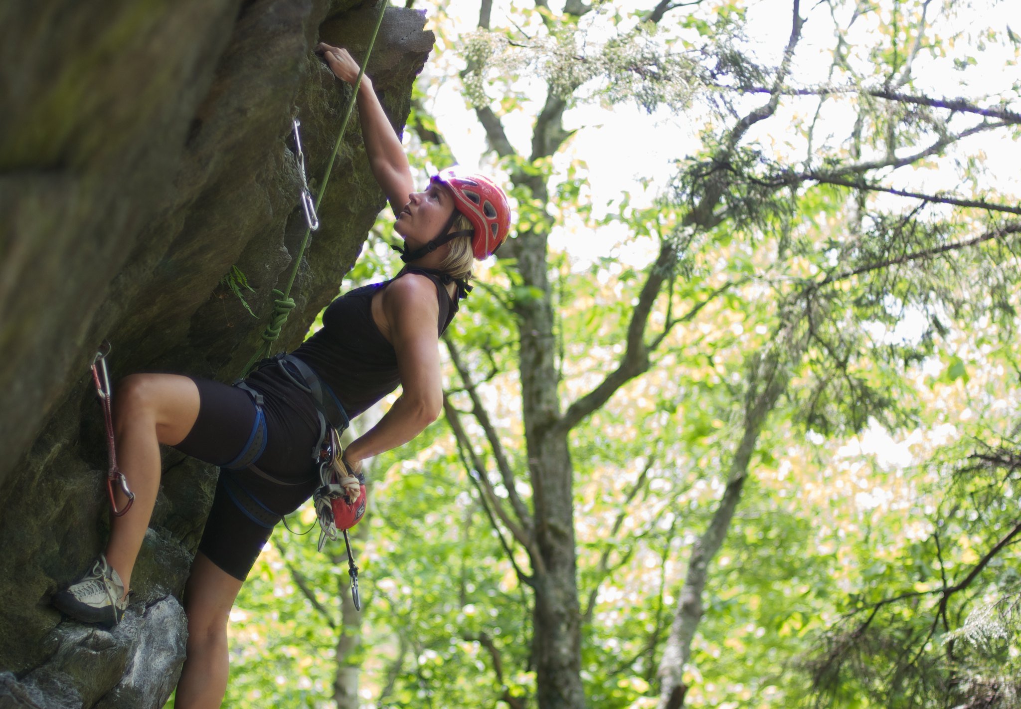 Rumney Rock Climbing With a Guide