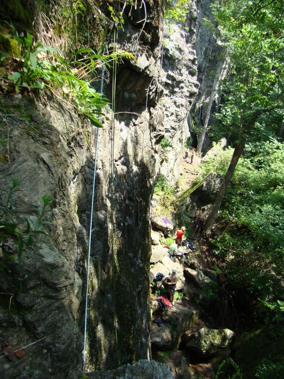 Rumney climbing