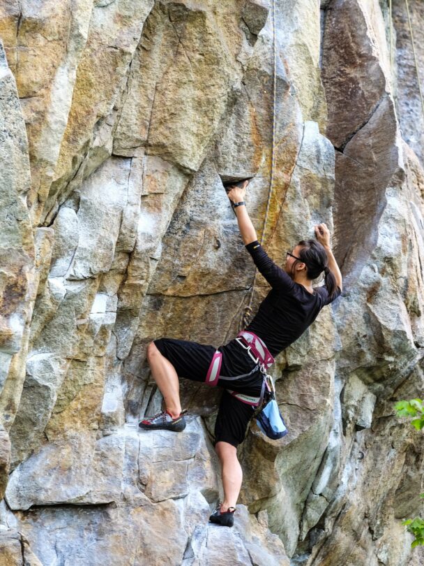 Rumney climbing