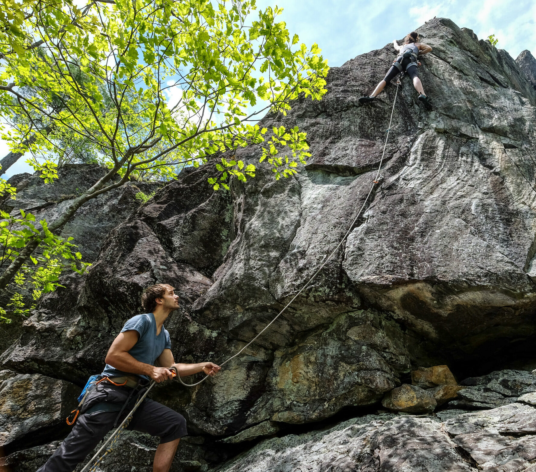 Rumney climbing