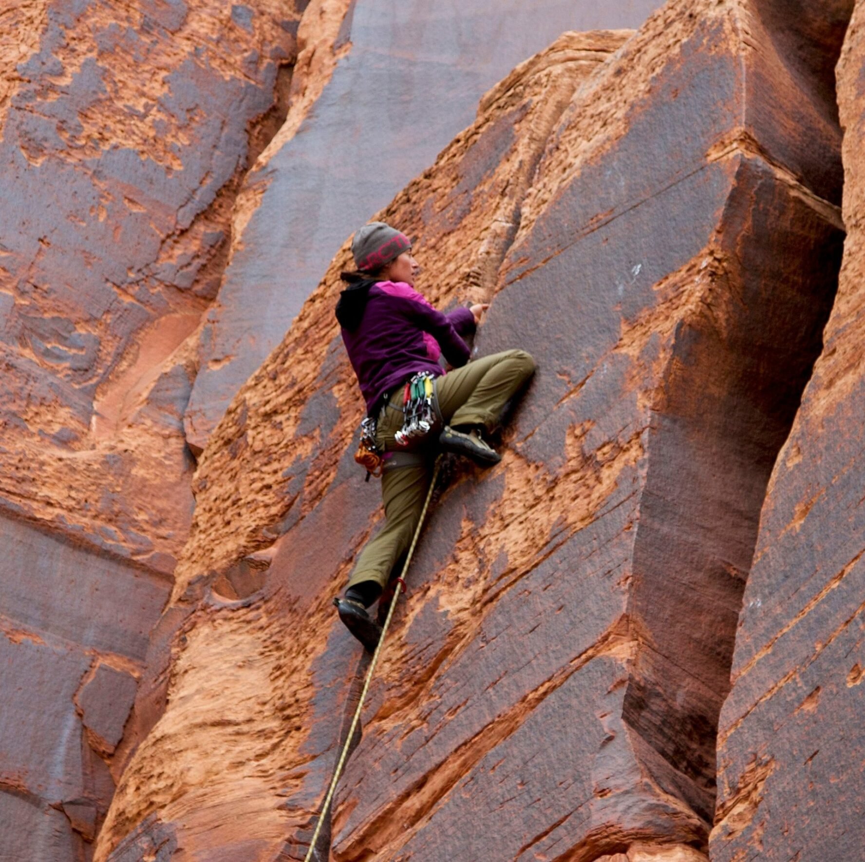 Crack climbing at indian creek