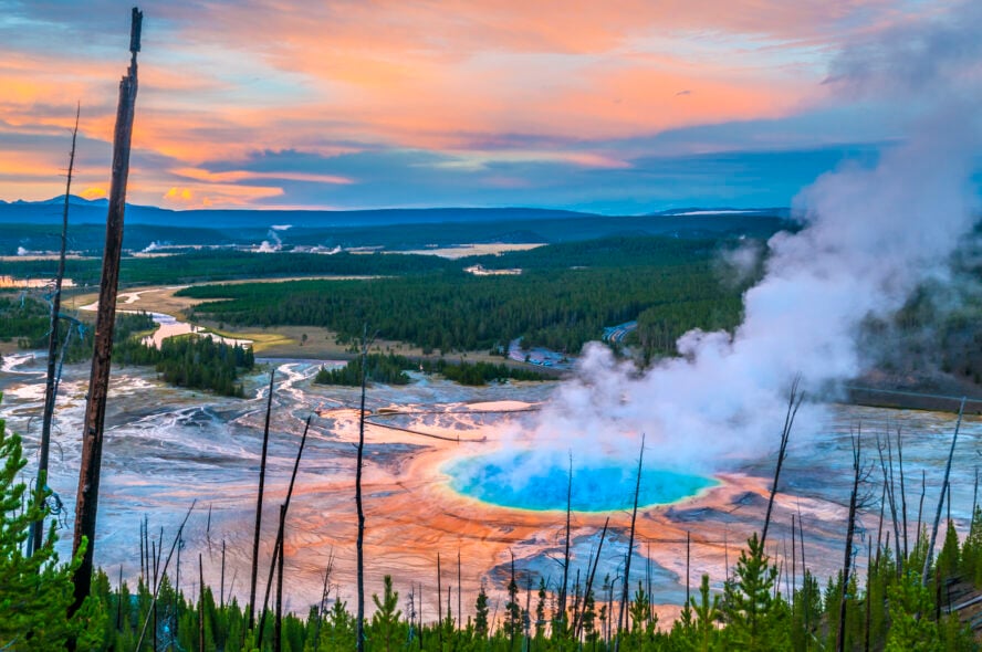 The overlook at the Grand Prismatic Spring is a Yellowstone must-do