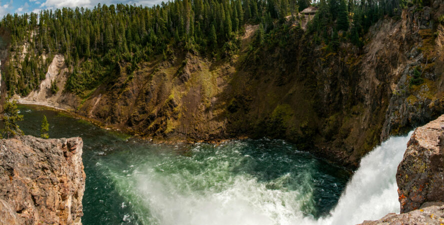 The Lower Falls drop 308 feet at the head of the Grand Canyon of the Yellowstone.