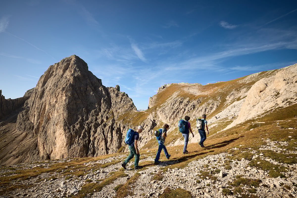 Dolomites hikers via ferrata