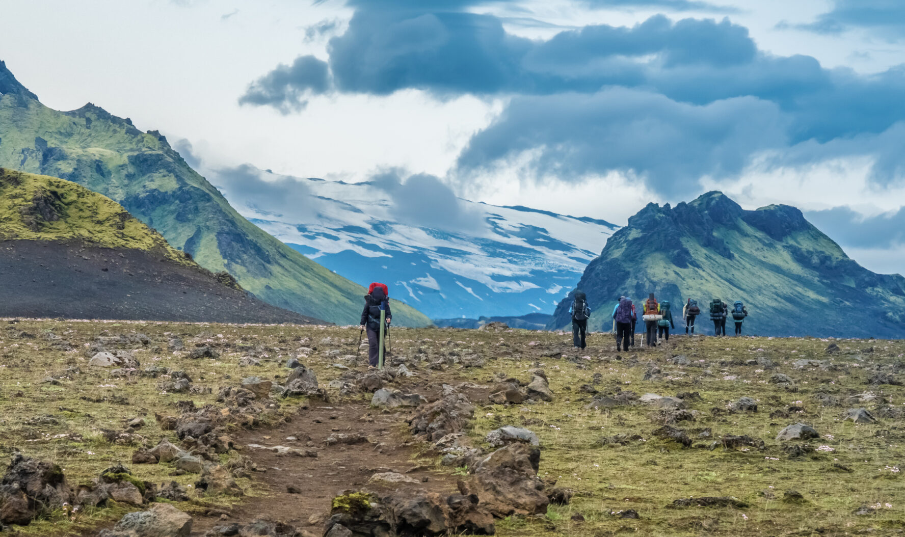 Landscapes near the Hvanngil camp site, Laugavegur hiking trail, Highlands of Iceland