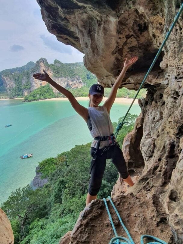Rock climbing in Railay, Thailand