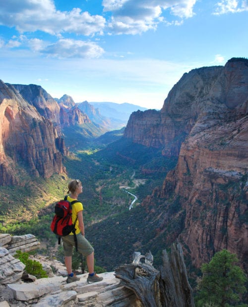 hiking in zion