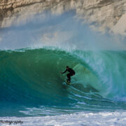 Surfing the epic waves of Nazare.