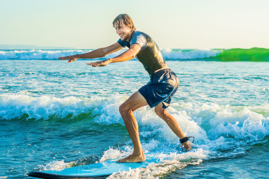 Surfing lesson in Santa Cruz