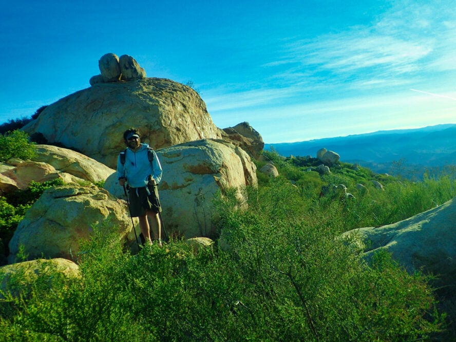 A large boulder near the peak of El Cajon.