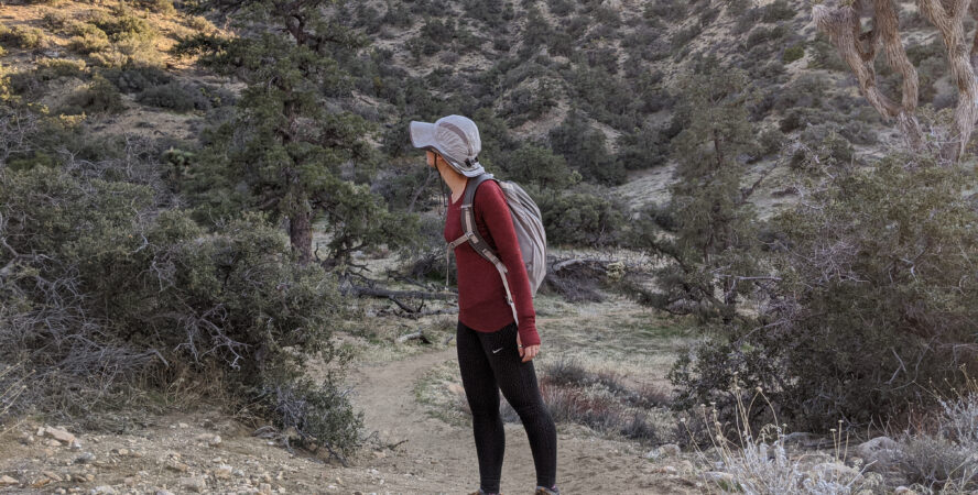 A hiker exploring the Black Rock Canyon.