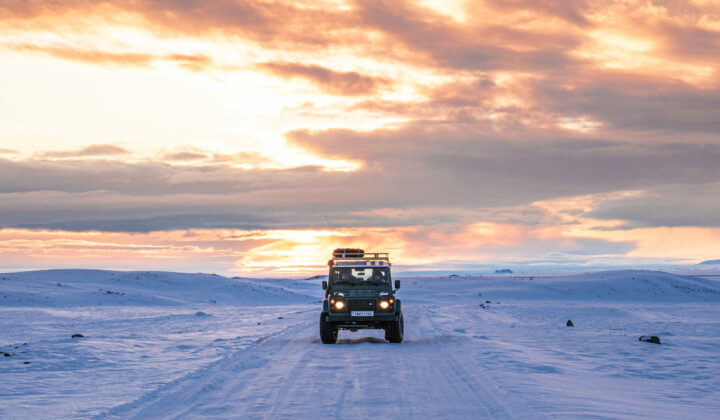 Jeep that will drive you on you Iceland winter tour