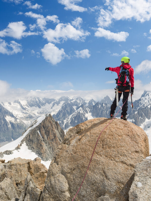 Alpine climbing the Eiger mountain.