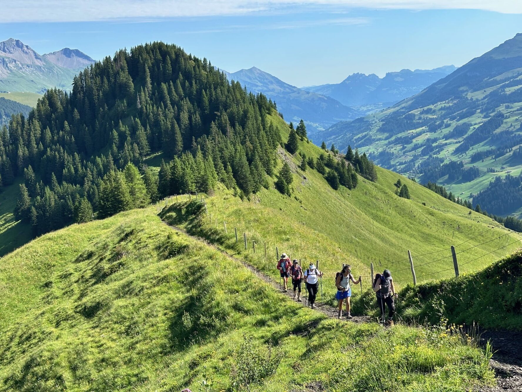 Group women hiking Swiss