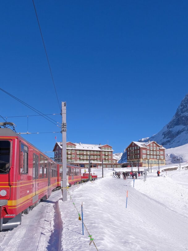 Alpine climbing the Eiger mountain.