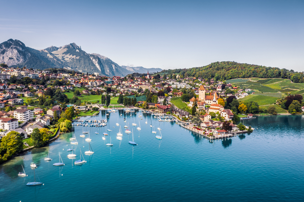 Spiez on Lake Thun in Switzerland