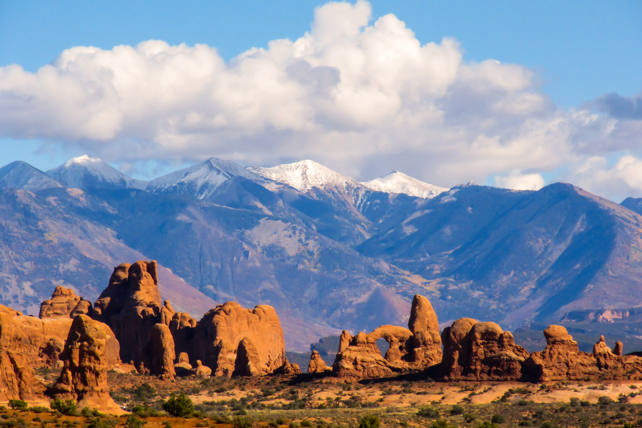 Red rock formations in Moab area, Utah.