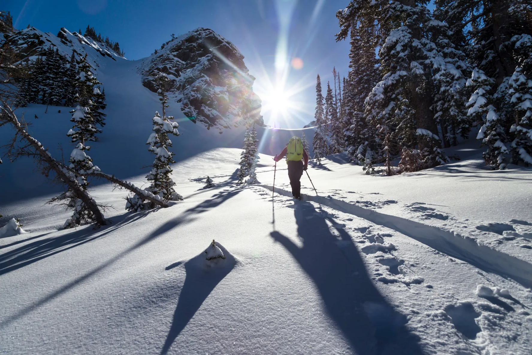 Hiking uphill on Wasatch mountains