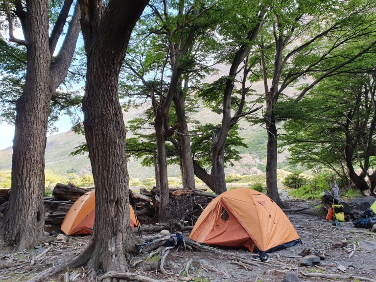 A campsite on the Huemul Circuit. Photo by Julian Lopez