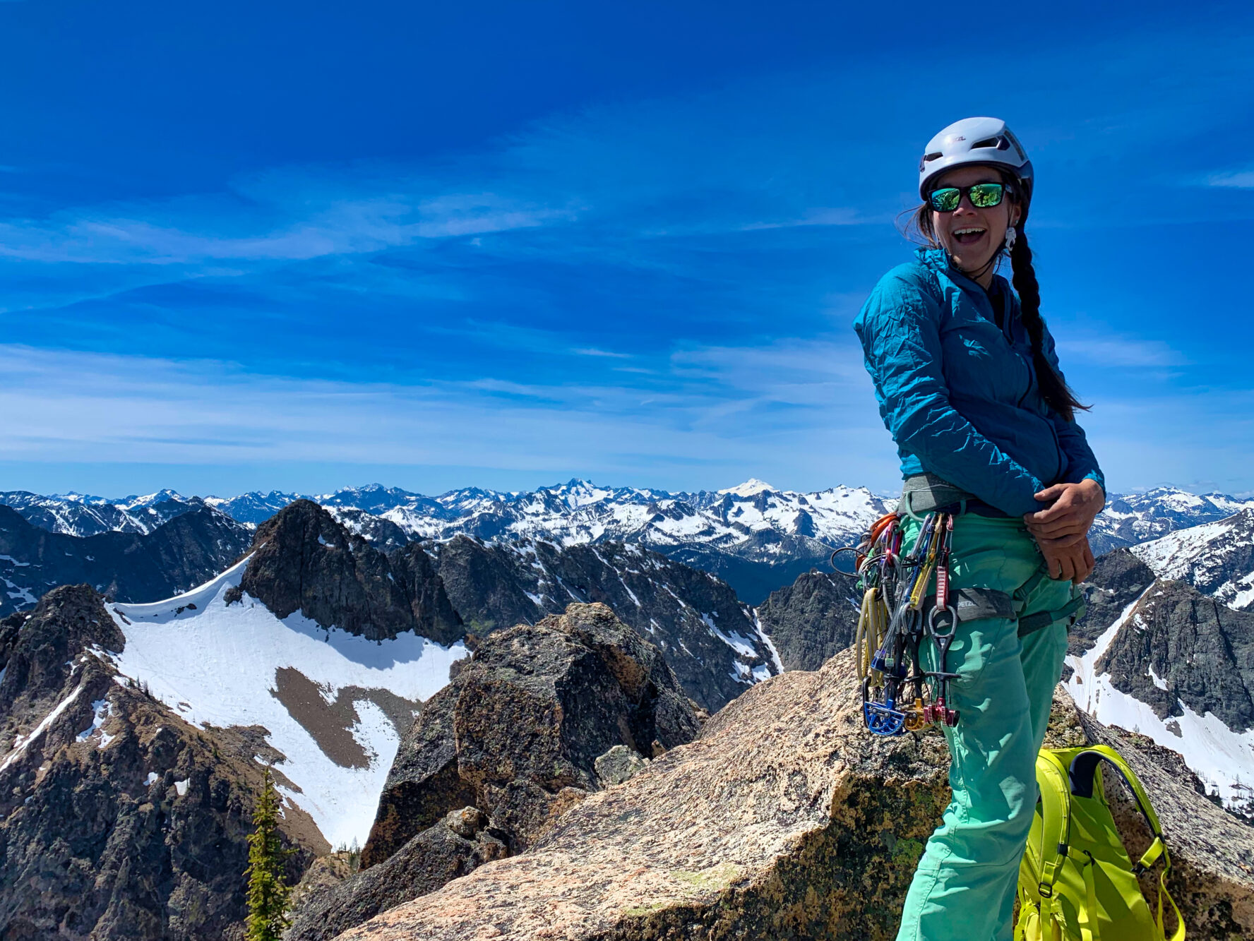 Alpine rock climbing in Washington Pass with a guide