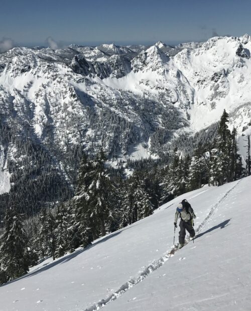 Backcountry skiing in Snoqualmie.