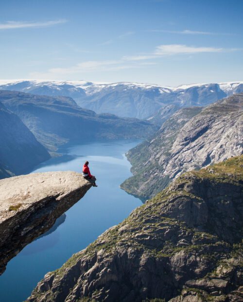 Hiking to Trolltunga Cliff in Norway