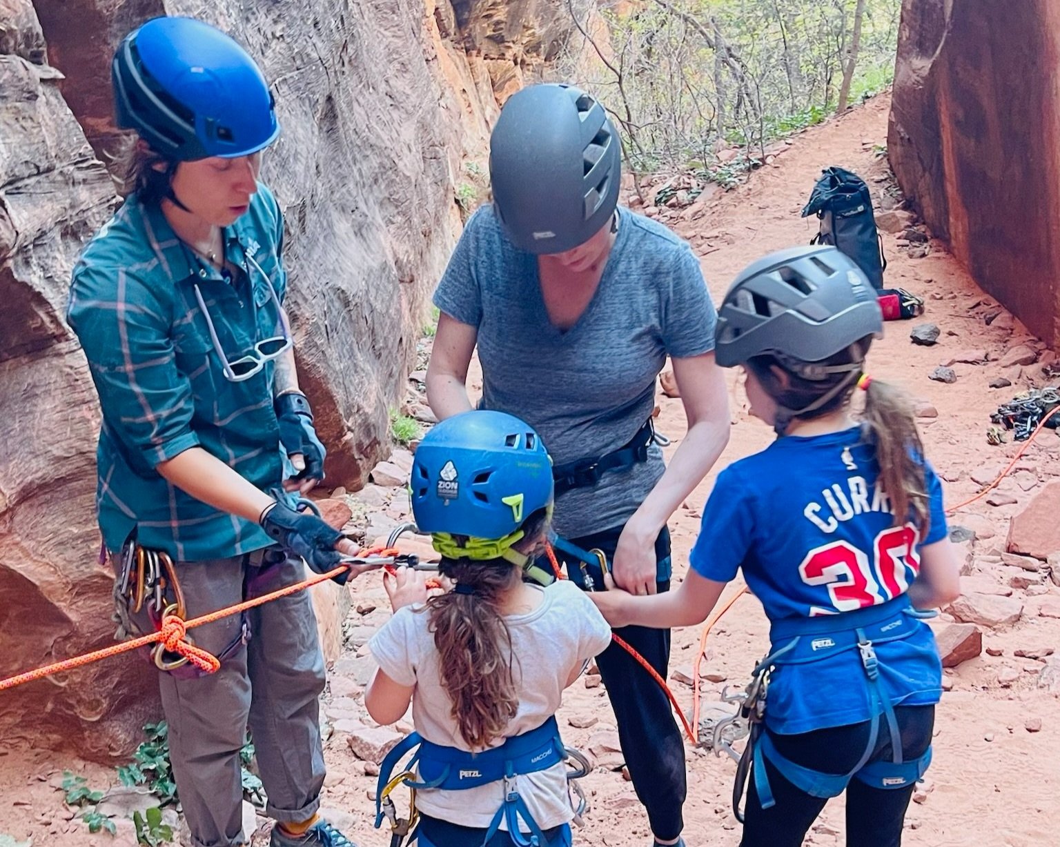 Teaching climbing in Zion