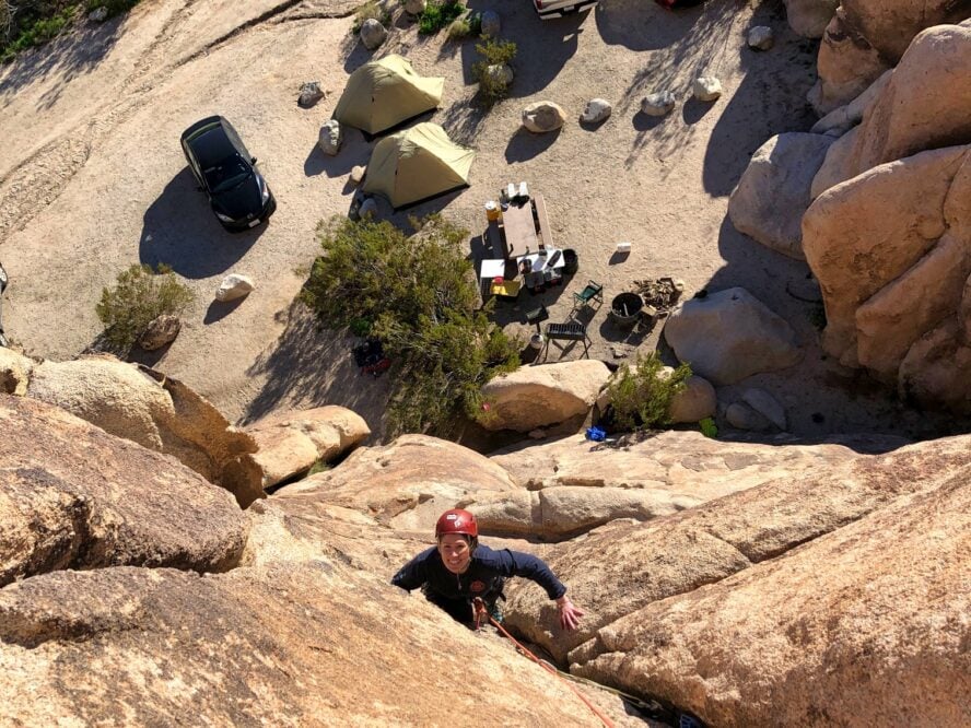 Camping, often right below the climbing, is part of the magic at Joshua Tree.