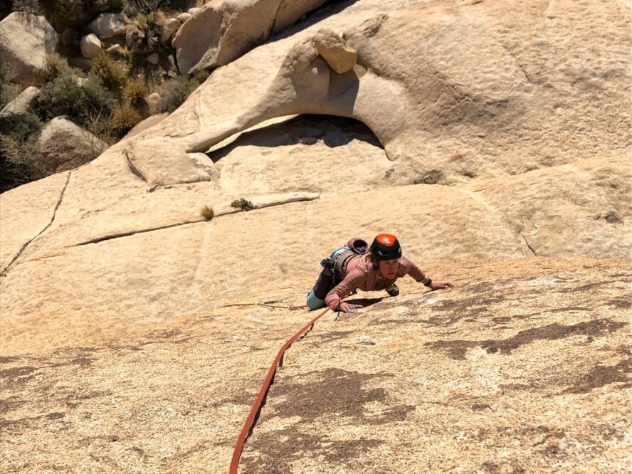 With over 8,000 routes, Joshua Tree is a great place to go lead climbing