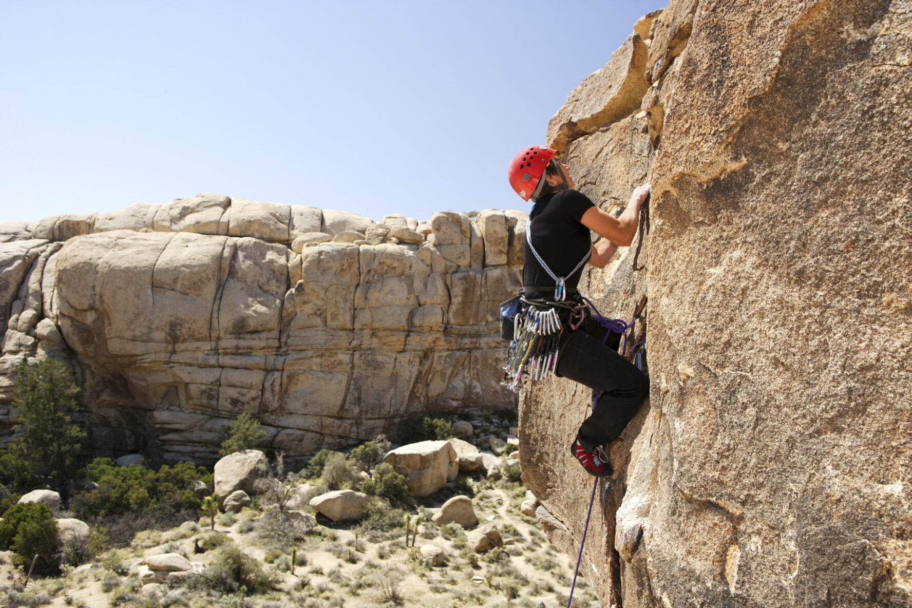 Lead Rock Climbing in Joshua Tree