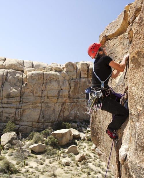 Lead Rock Climbing in Joshua Tree