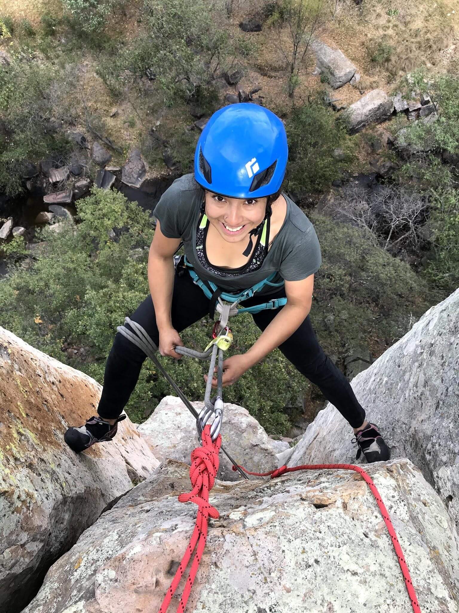 Climber ascending in La Cascada de La Concepcion