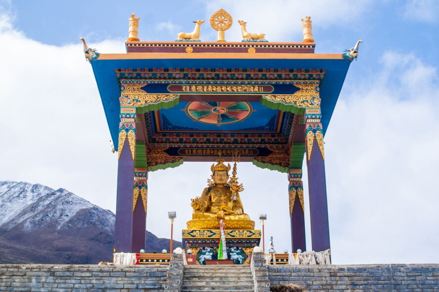 Giant statue of Buddha in the sacred site of Muktinath, Nepal